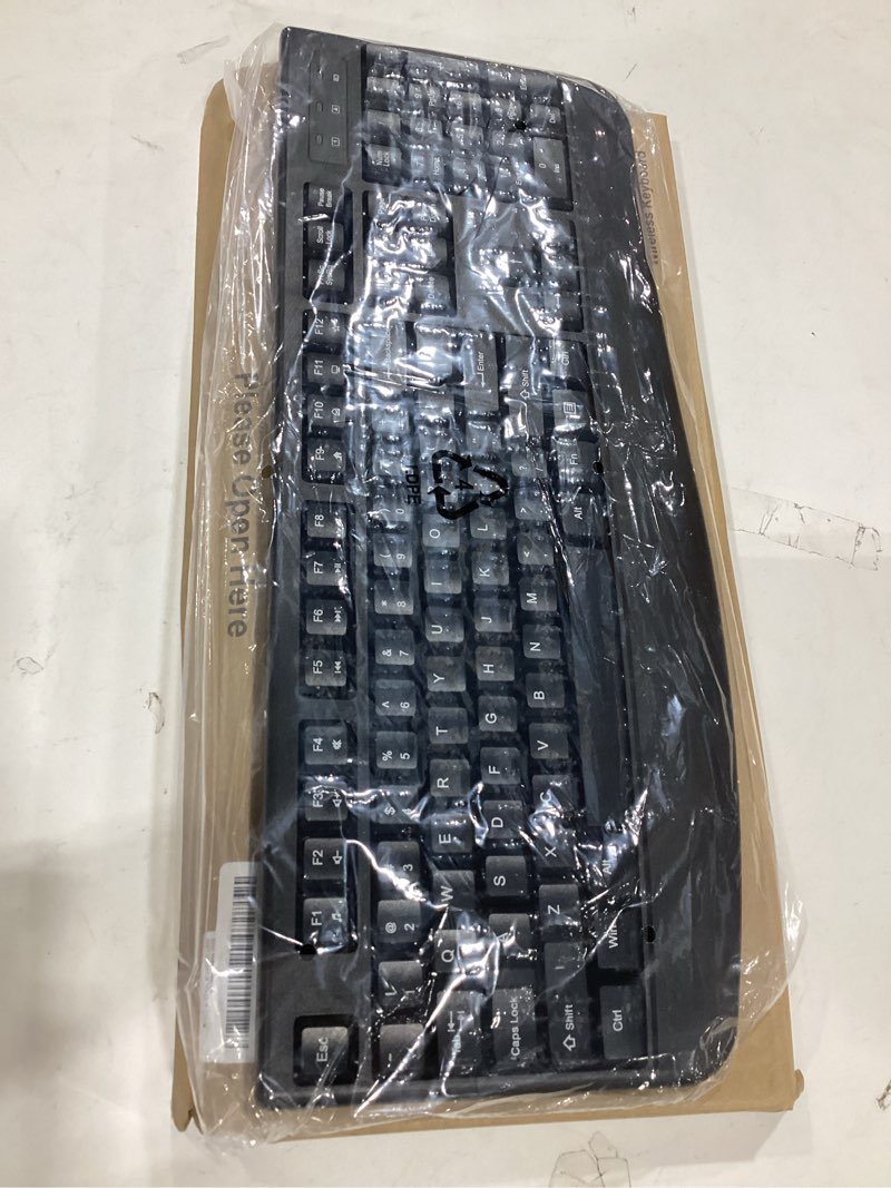 Condition photo showing New/Like New for edjo wireless keyboard, 2.4g ergonomic full size wireless computer keyboard with wrist rest for windows, mac os desktop/laptop/pc?black?