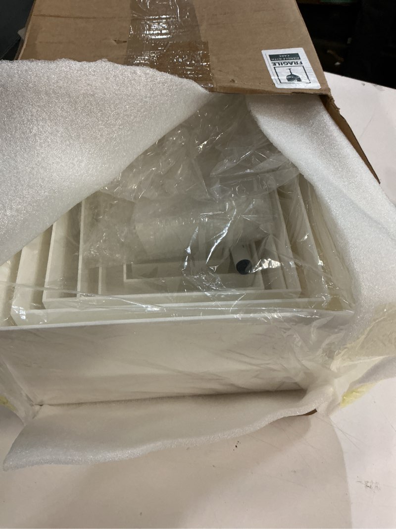 Condition photo showing Good Condition for Blosssound 8 Pieces White Acrylic Risers with 8 Signage 2 Markers, 3-10 Inch Cube Nesting Risers Display Stands with Hollow Bottoms for Buffet Table Catering Dessert Food Collectibles Show