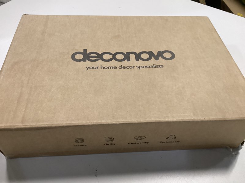 Condition photo showing New/Like New for Deconovo 100% Blackout Linen Textured Curtains – Thermal Insulated Energy-Saving Drapes for Bedroom & Living Room – Noise Reducing, Room Darkening, 2 Panels(Fiery Red,52W x 95L Inch, 2 Panels) Silicone/Fiery Red 52"W x 95"L (Pack of 2)