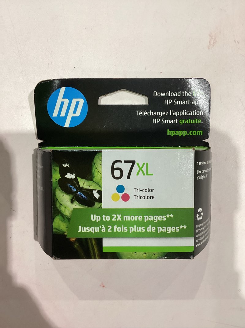 Condition photo showing New/Like New for HP 67XL Tri-Color High-Yield Ink Cartridge Printers | Works with Printer Series: DeskJet 1255, 2700, 4100; Envy 6000, 6400 | Eligible for Instant Ink | 3YM58AN