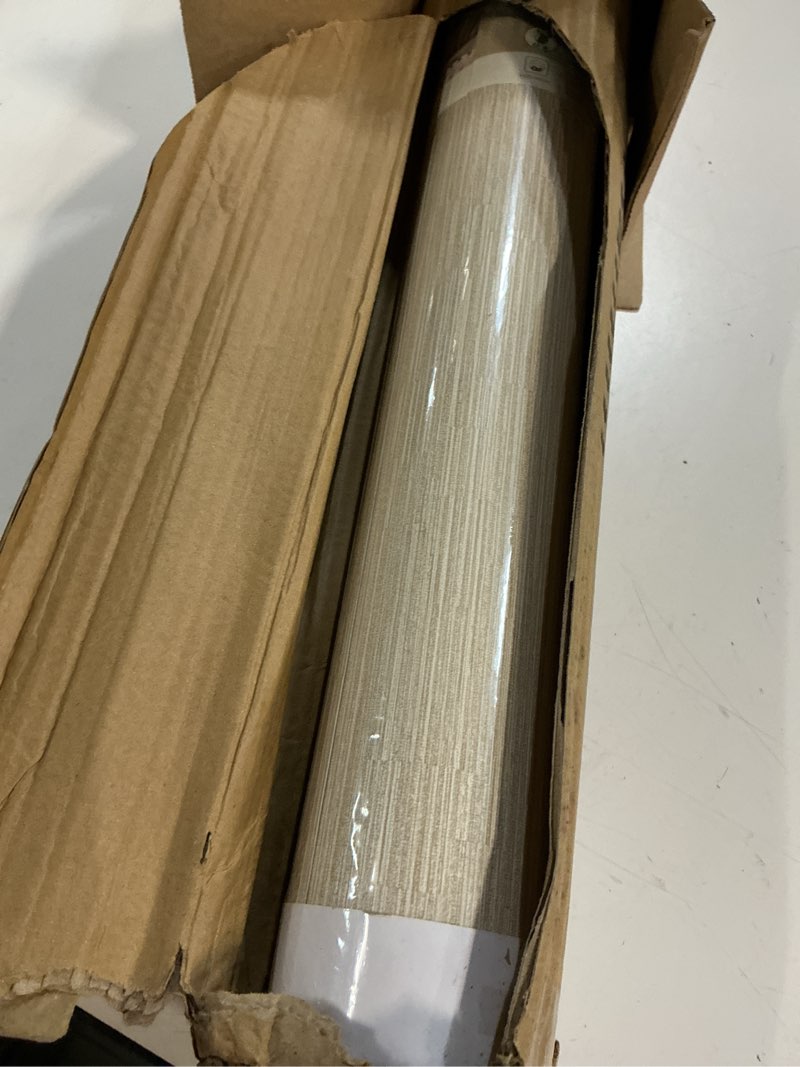 Condition photo showing New/Like New for haimin grasscloth wallpaper peel and stick 20.9in x 393in fabric contact paper wall paper textured wallpaper horizontal stripes look self-adhesive thick vinyl embossed (beige)