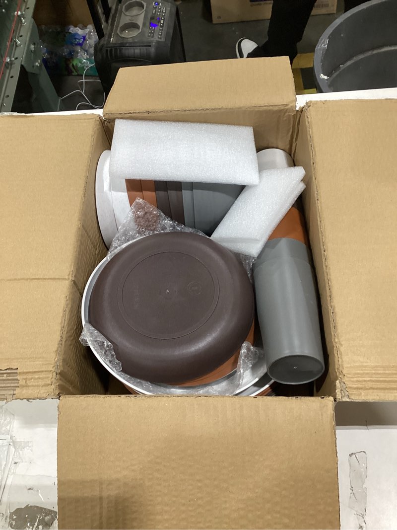 Condition photo showing New/Like New for Teivio 32-Piece Kitchen Plastic Wheat Straw Dinnerware Set, Service for 8, Unbreakable Dinner Plate/Dessert Plate/Cereal Bowl/Cup,Outdoor Camping Dishes for Life/Vintage,Farmhouse,Rustic Multicolor