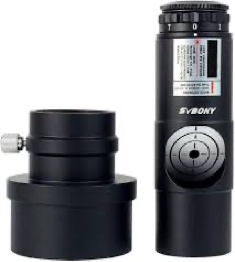 SVBONY Red Laser Collimator for Newtonian Marca Telescope Alignment 1.25 inches 7 Bright Levels Triple Cemented Lens with 2 inches Adapter (missing part)