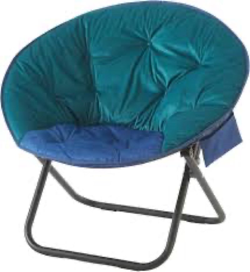 Urban Lifestyle Colorblock Micromink Saucer™ Chair with Black Legs, Teal/Blue