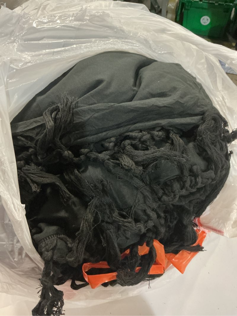 Condition photo showing As Is for Andency Black Comforter Set Queen, 3 Pieces Boho Tassel Lightweight Soft Bedding Comforter Sets, All