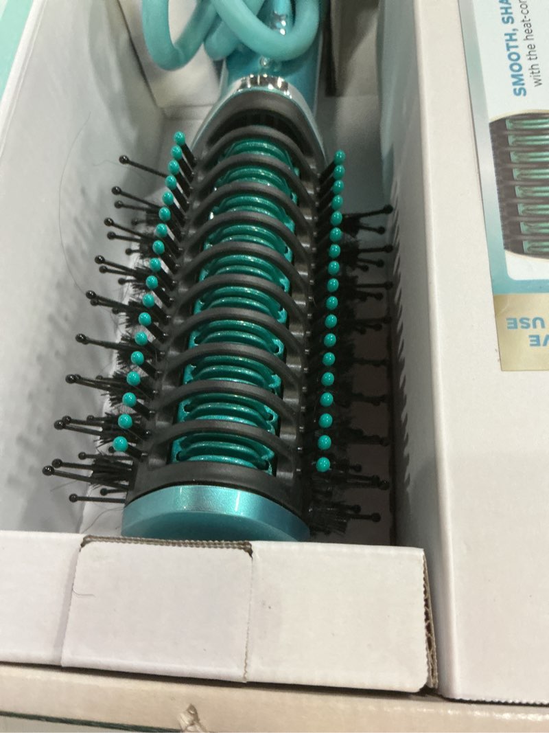 Condition photo showing As Is for shark glossi 2-in-1 hot tool and air glosser, ultra-fast, ultra-glossy blowouts at-home, heat-controlled ceramic, curly, coily, and color friendly, jewel teal, ht302tl