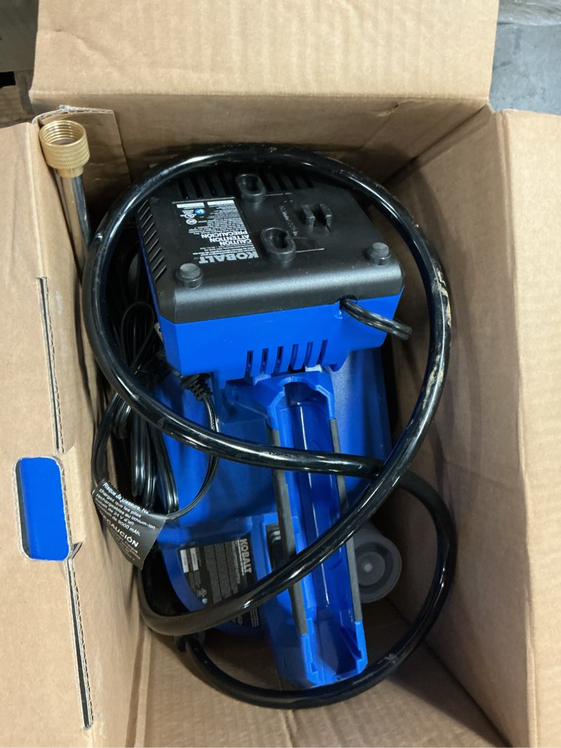 Condition photo showing As Is for kobalt 2.11-gallon plastic pump sprayer