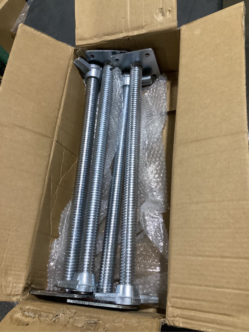 Condition photo showing Good Condition for jxgzyy 4 pcs 24" adjustable scaffold leveling jack 1-3/8" od galvanized screw jack with base plate threaded rod scaffolding feet for baker-style scaffolding