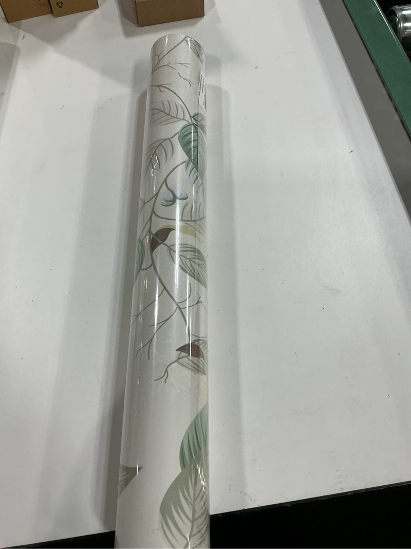 Condition photo showing New/Like New for Boho Peel and Stick Wallpaper 17.3''x393'' Modern Beige Botanical Wall Paper Thicken Waterproof Self Adhesive Removable Green Leaf Wallpaper Contact Paper for Cabinets Bedroom Decoration Vinyl