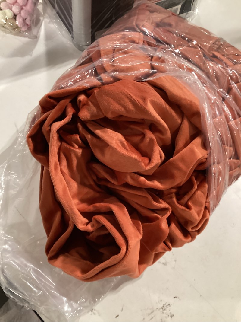 Condition photo showing Good Condition for lamit terracotta velvet curtains 84 inch for living room, rust fall decor room darkening panels for farmhouse thermal noise reducing bedroom drapes with back tab and rod pocket, 2 panels, 52 x 84 inch 52"w x 84"l (pack of 2) terracotta
