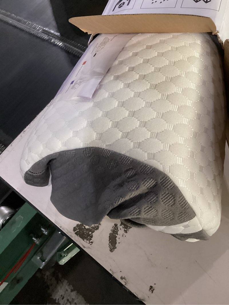 Condition photo showing Good Condition for chxxy cervical neck pillow for pain relief sleeping, contour memory foam pillows, ergonomic side sleeper pillows for adults, orthopedic neck support pillow for back stomach sleepers-king size&grey king size grey