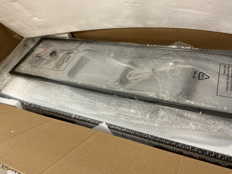 Condition photo showing Good Condition for 6-Lights Kitchen Island Pendant Lighting in Black Finish, 42-Inches Width Farmhouse Light Fixtures Ceiling Hanging for Dining Room Pool Table 6-Lights Black