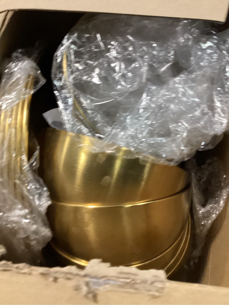 Condition photo showing Good Condition for Jinei 30 Pcs 304 Stainless Steel Dinner Set Stainless Steel Plates and Bowls Include Plates Bowls Cups Forks Spoons Utensil Reusable Metal Camping Dinnerware Tableware for Home Picnic Kitchen (Gold) Gold Small