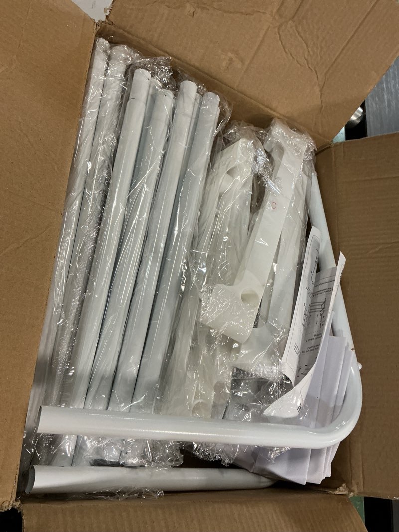 Condition photo showing As Is for sakugi 2-tier clothes & shoe rack, 29" × 12.2" × 59.3", white white 29" x 12.2" x 59.3" (2t)