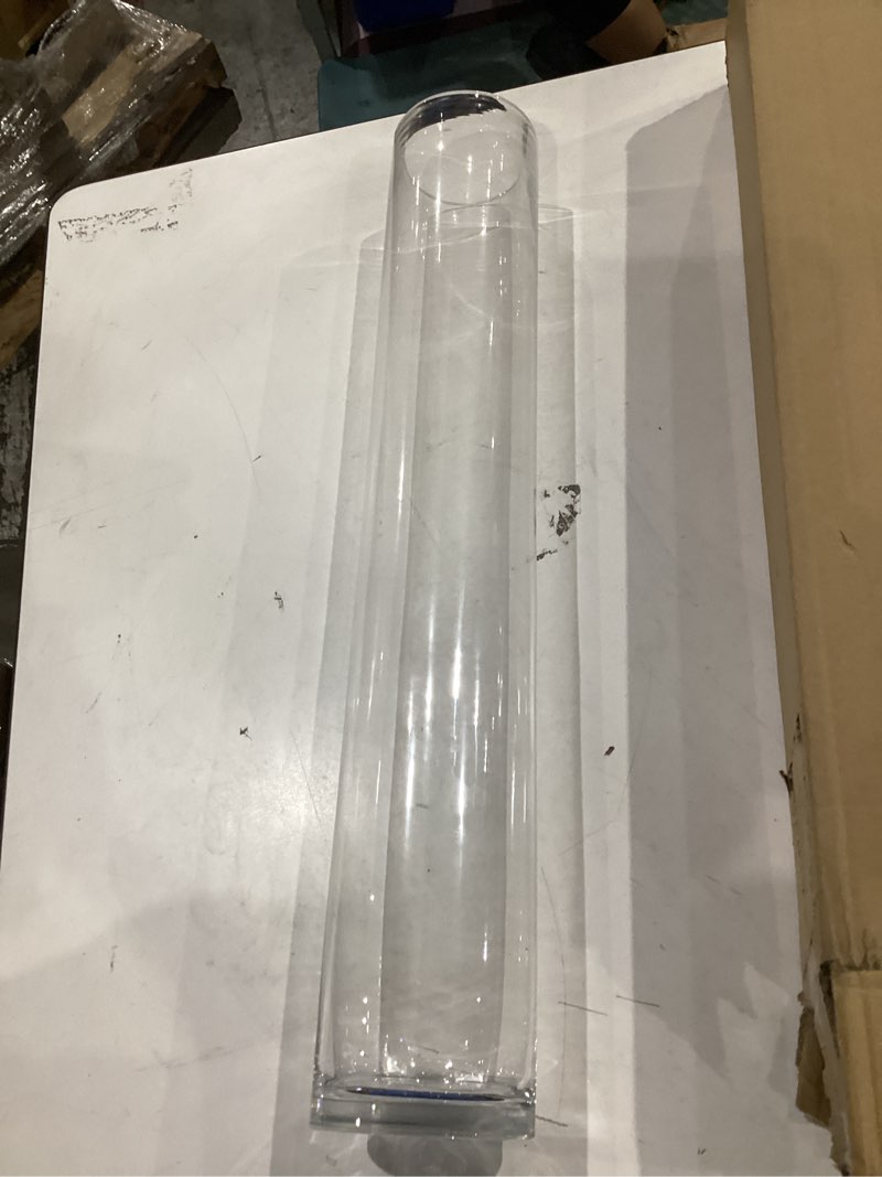 Condition photo showing New/Like New for wgvi quality thick weighted tall clear cylinder glass vases, 4" w x 24" h, flower arrangement floating candle holders wedding centerpieces event floral container tabletop display décor, 1 piece 1 4"x24"h