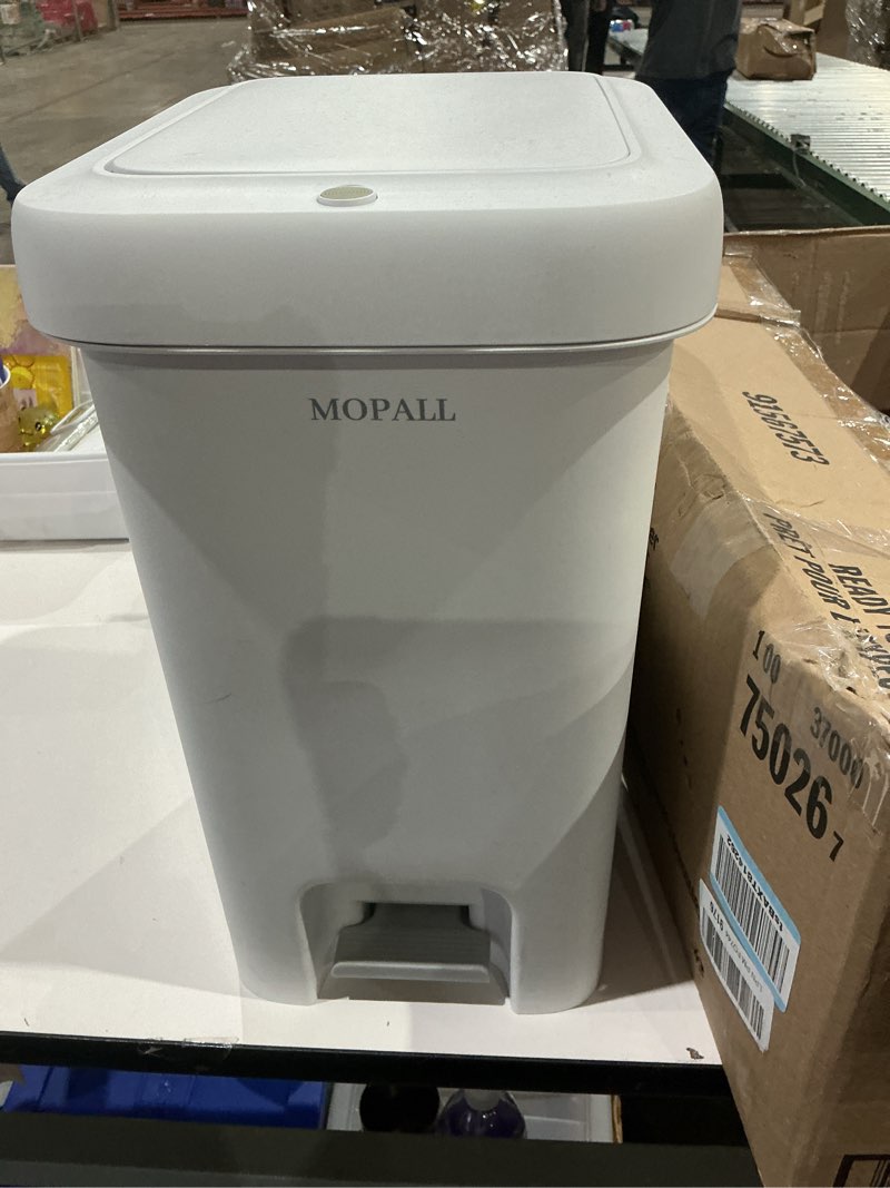 Condition photo showing Good Condition for mopall 21.5l/5.7gal slim bathroom trash can with lid soft close, bathroom garbage can with press top lid & foot pedal, step trash bin wastebasket waste bin for home, kitchen, garage, apartment, office 5.7 gallon