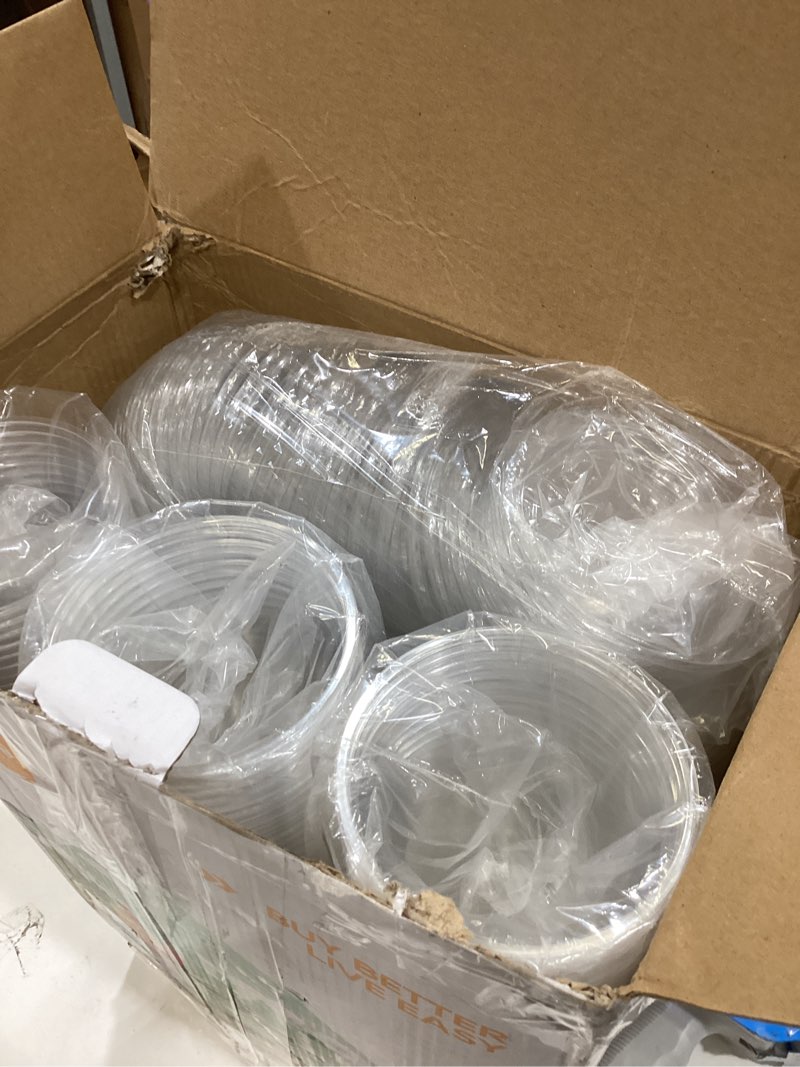 Condition photo showing Good Condition for Turbo Bee 24 OZ 200 Sets Clear Plastic Cups with Strawless Sip Lids, To Go Crystal Clear Disposable Plastic Cups with Lids for Iced Coffee, Smoothies, Soda, Lemonade, Cold Beverage 24oz.