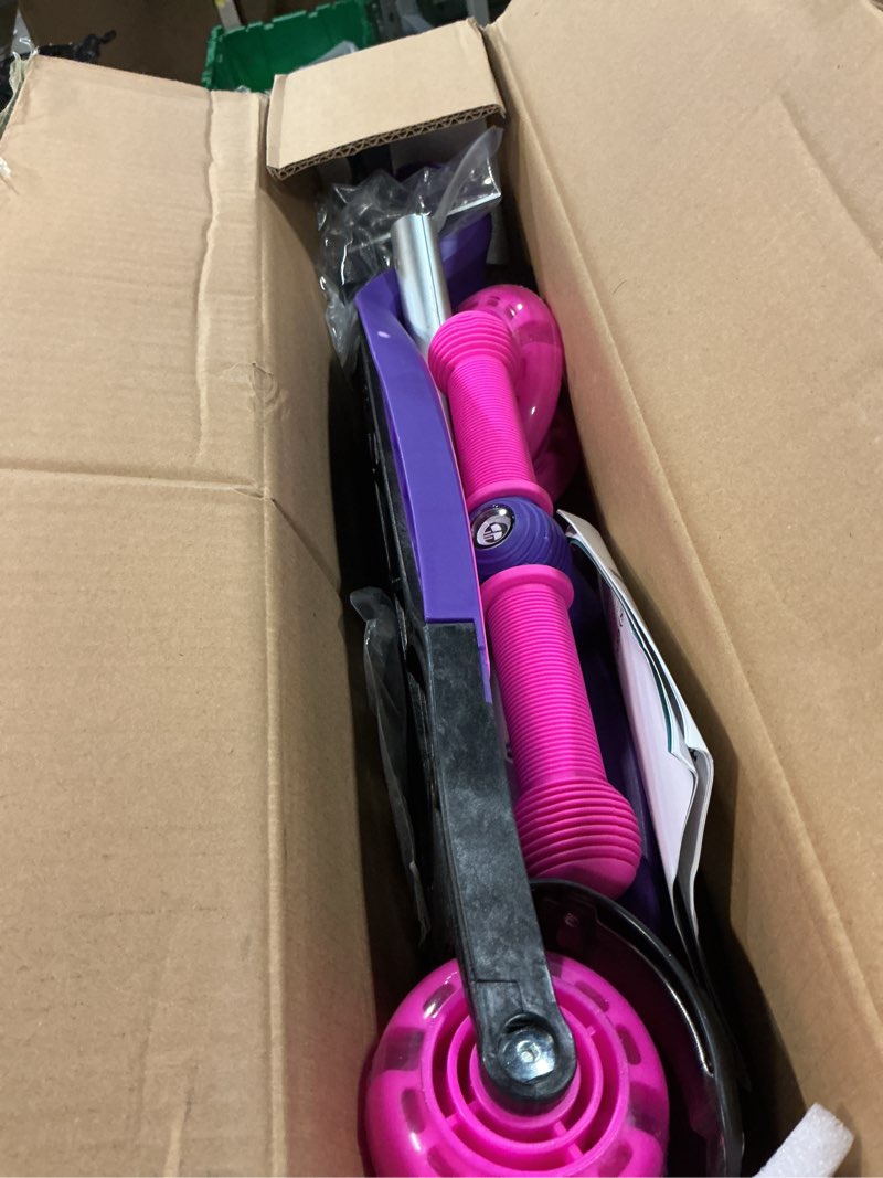Condition photo showing Good Condition for gotrax ks3 kids kick scooter, led lighted wheels, adjustable height handlebars and removable seat, lean-to-steer & widen anti-slip deck, 3 wheel scooter for kids ages 2-8 and up to 110 lbs purple with seat