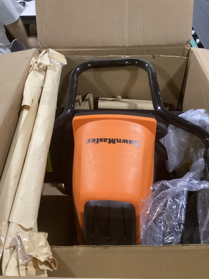 Condition photo showing As Is for lawnmaster te1216m electric tiller 12-amp, 16-inch