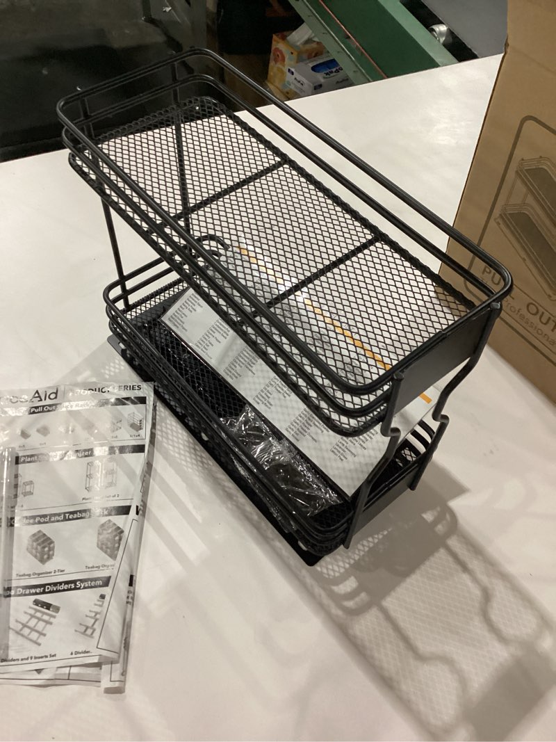 Condition photo showing New/Like New for SpaceAid Pull Out Spice Rack Organizer for Cabinet, Heavy Duty Slide Out Seasoning Kitchen Organizer, Cabinet Organizer, with Labels, 4.5" W x10.75 D x8.5 H, 1 Drawer 2-Tier 4.5" W, 2-Tier