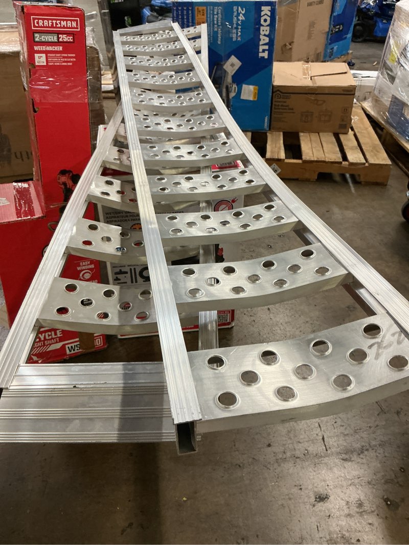 Condition photo showing As Is for carry-on trailer 1-ft x 7.5-ft 1500-lb capacity arched loading ramp