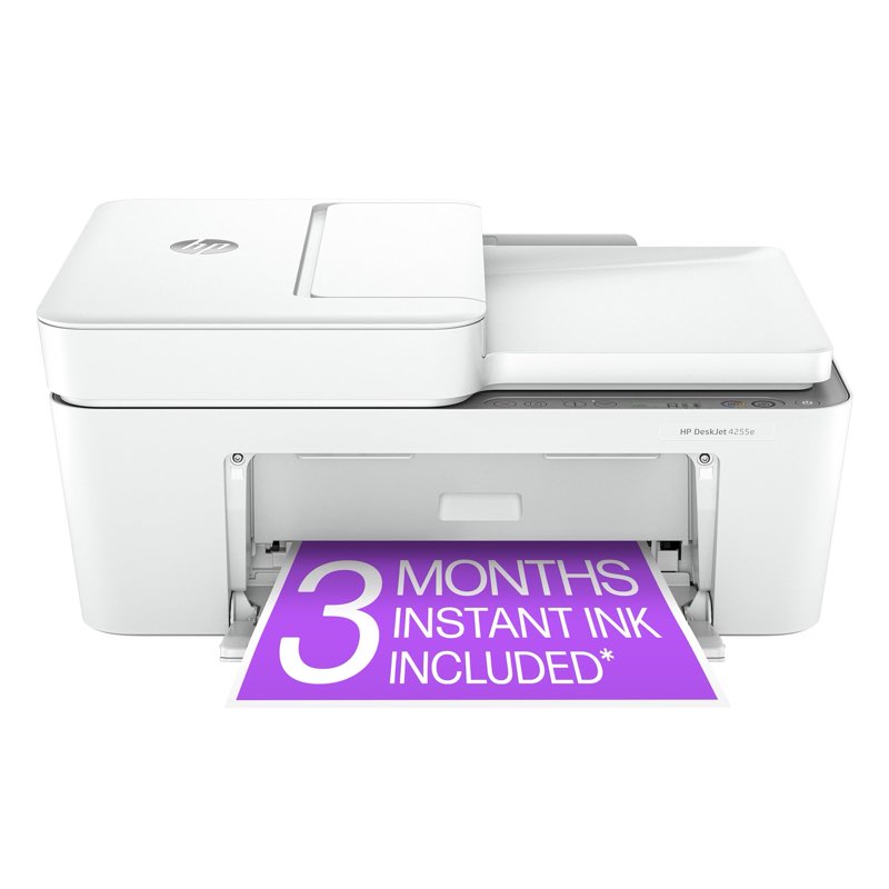 HP DeskJet 4255e Wireless All-in-One Color Inkjet Printer, Scanner, Copier, Best-for-Home, 3 Months of Instant Ink Included (588S6A)