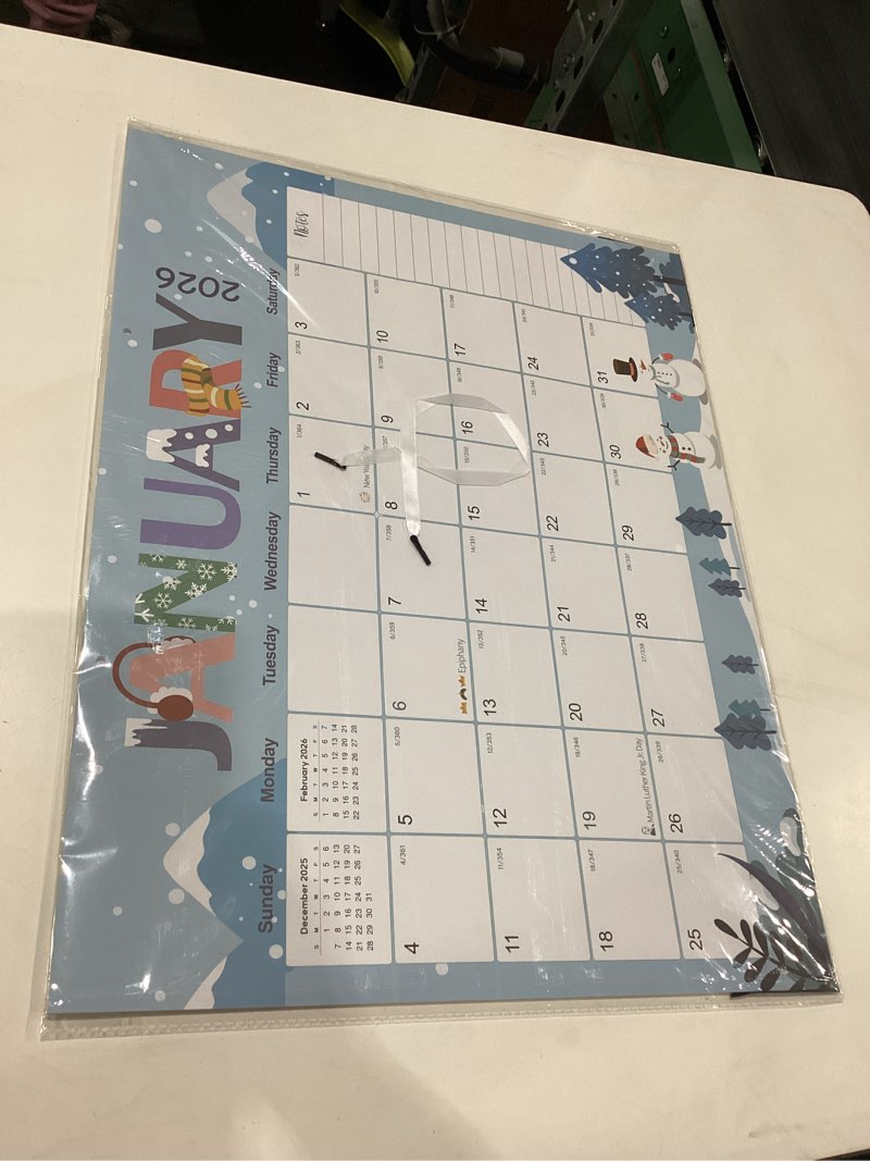 Condition photo showing New/Like New for GuassLee Desk Calendar 2026-2027 Large 22" x 17" Desktop/Wall Monthly Calendar 18-Month School Year Planner Covers January 2026 to June 2027 with Julian Date&Notes for Easy Organizing January 18month blue 22"x17"
