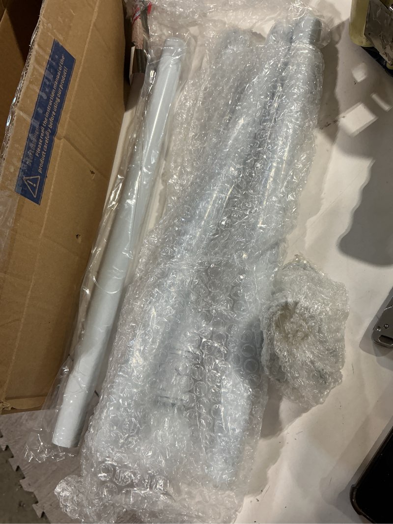 Condition photo showing Good Condition for flag pole for outside house - 5ft heavy duty metal flagpole kit,tangle free, 2 angle mount for grommet flags,banner,garden flag, for outdoor porch,yard,garage,patio balcony use 5ft(pole with bracket) white