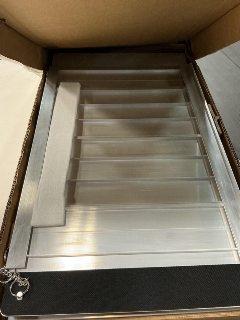 Condition photo showing As Is for vnn portable wheelchair ramp 6ft, seamless non-slip aluminum ramps for wheelchairs for home, handicap wheelchair ramps for home steps, aluminum loading dock plates, doorways aluminum 6ft (usable height 6-18 inch)
