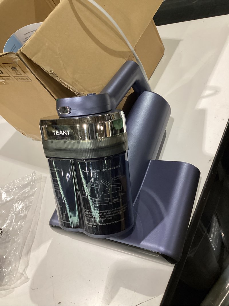 Condition photo showing Good Condition for teant mattress vacuum bed vacuum cleaner with 253.7nm uv-c light, hyper helix motor with 16kpa strong suction & 33000 rpm/min tapping, hepa filter, 149? heat & ultrasonic & anion for bed and pet. blue