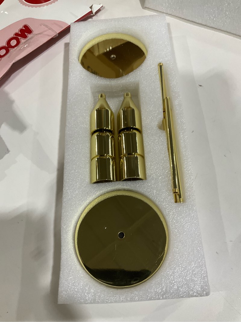 Condition photo showing As Is for Gold Taper Candle Holders for Wedding Table Centerpiece,Tall Taper Candlestick Holders Bulk Set of 6,Metal Candle Stick Holder for Table or Mantel Centerpiece,Dinning,Festival,Party Home Decor Gold Set of 6