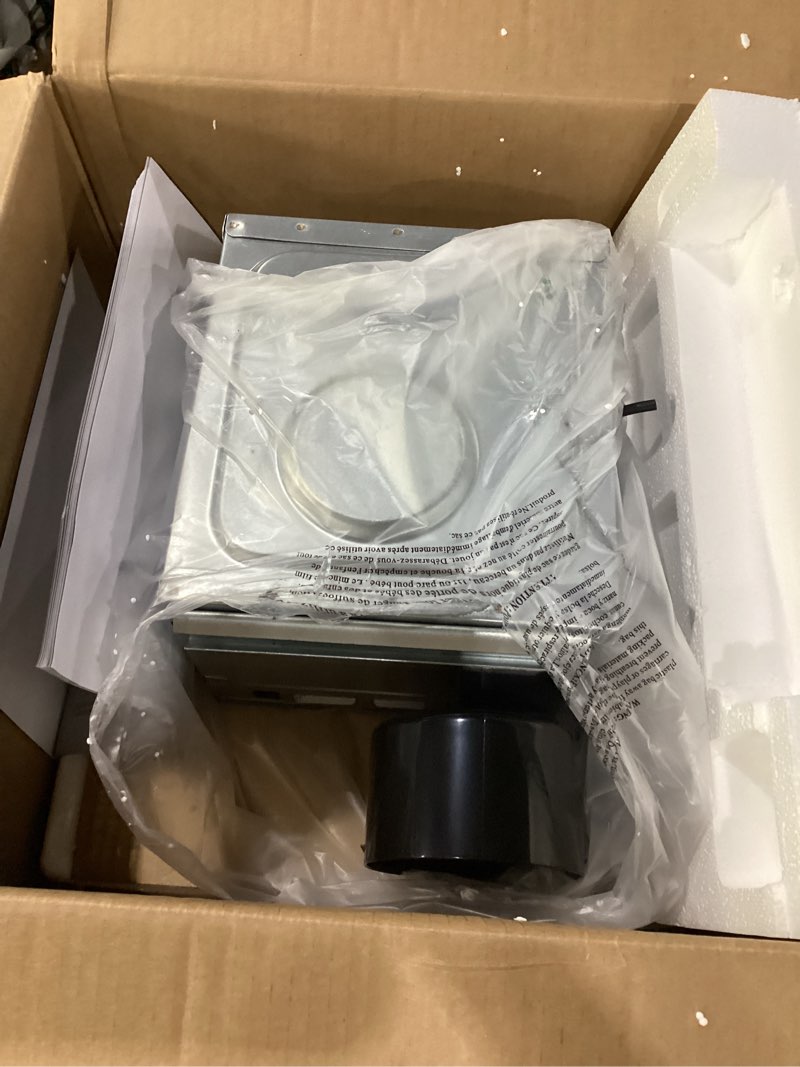 Condition photo showing As Is for good housekeeping 90053 yorkshire decorative 80 cfm 2.5 sones bathroom ventilation exhaust fan with light, brushed nickel