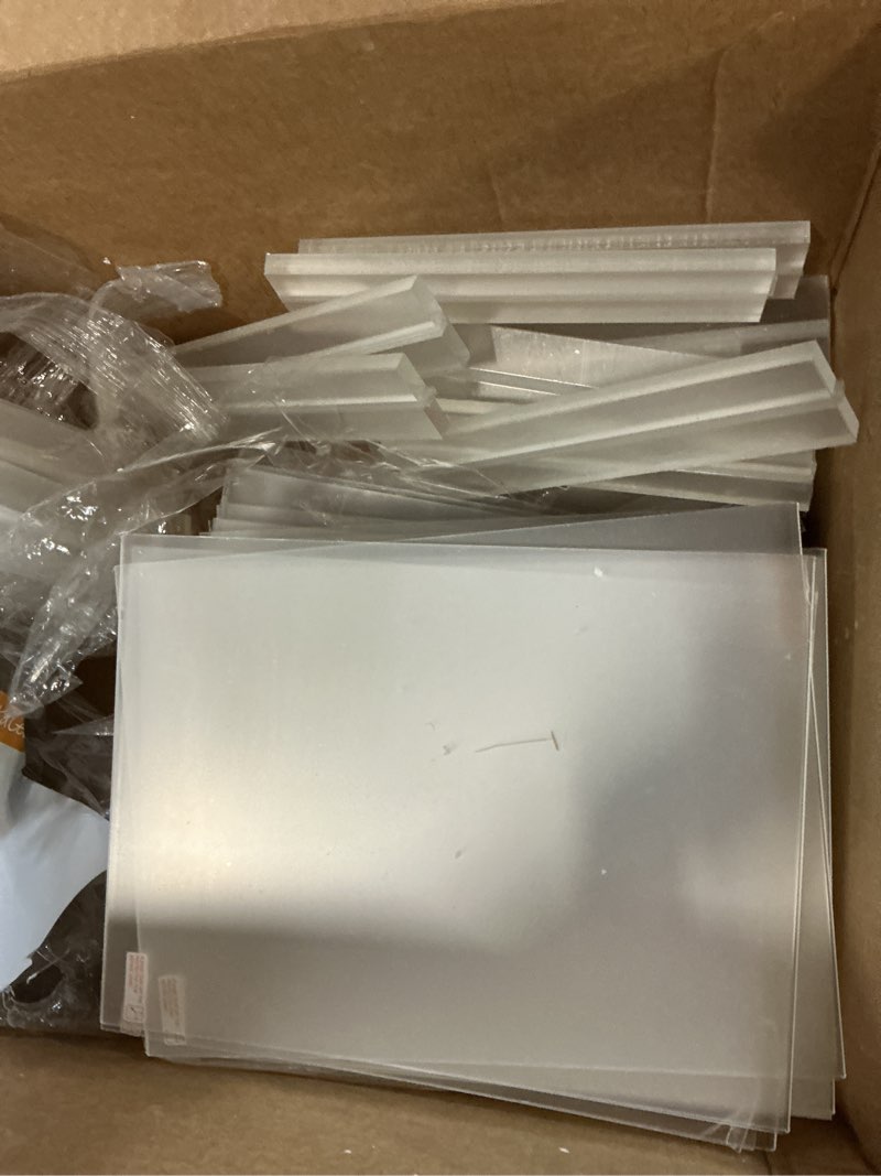 Condition photo showing Good Condition for 30 pack acrylic sign holder 8.5 x 11, double-sided clear sign holder plastic stands for display, t shape acrylic table sign stands for office store restaurants wedding party decoration vertical 30 pack 8.5x11