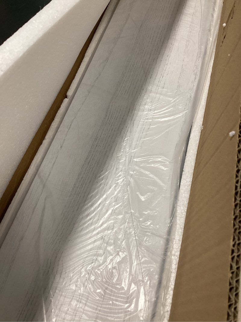 Condition photo showing Good Condition for saumonieres fireplace mantel shelves 55 inch solid wood wall mounted long floating shelf hollow, white white 55" w x 8"d x 3" h