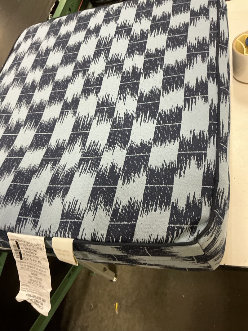 Condition photo showing As Is for (incomplete )  ikat woven deep seat cushion set light blue/navy - threshold™