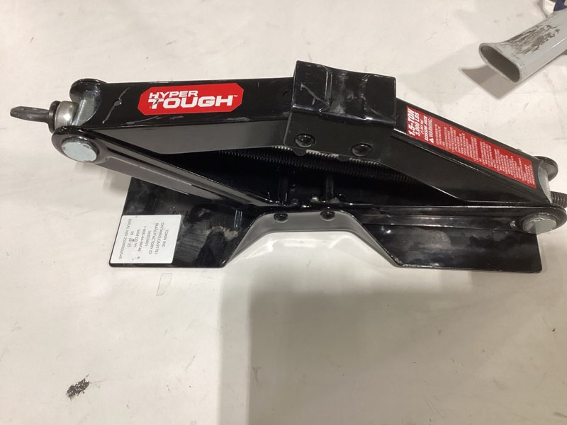Condition photo showing As Is for hyper tough t10152w universal vehicle scissor jack, 1.5 ton black
