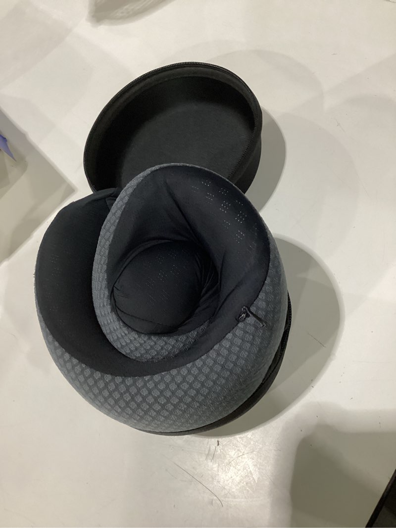Condition photo showing Good Condition for jiaao travel pillow premium memory foam neck support, 360° support ergonomic design neck pillow for airplanes, cars & trains with eye mask, earplugs and bag #black+grey
