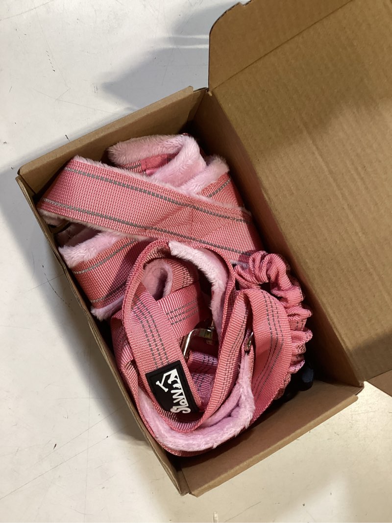 Condition photo showing As Is for slowton no pull dog harness - heavy duty dog harness and leash set for medium large dogs, reflective tactical harness with soft padded and front clip for easy walk and training (pink, m) pink medium
