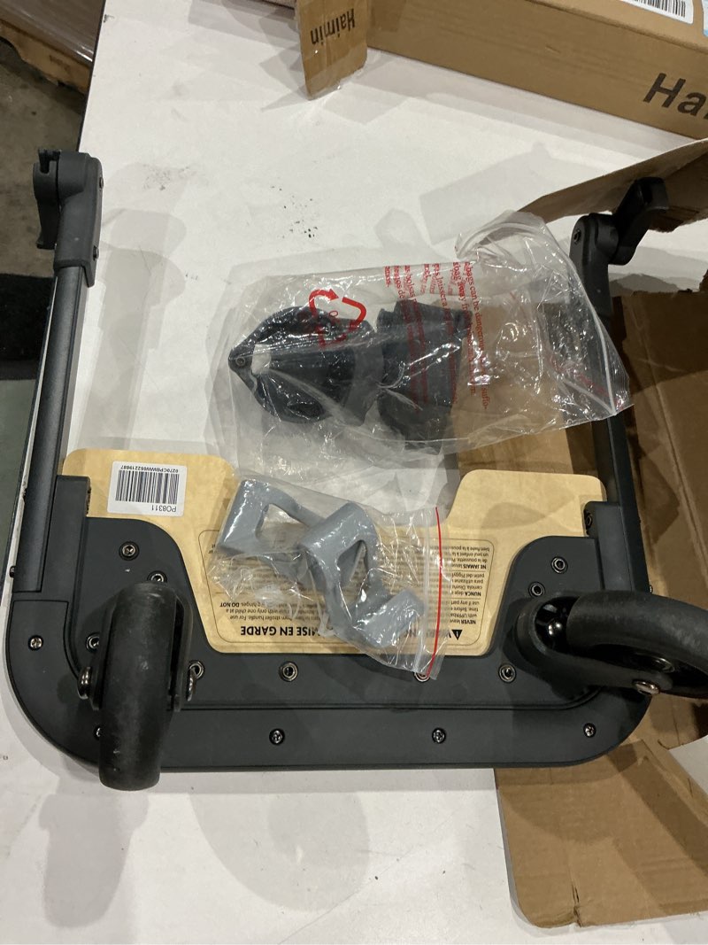 Condition photo showing As Is for uppababy piggyback ride-along board for cruz stroller models 2015-2019 - quick attachment for children to stand + stroll - 55 lbs. weight capacity,black/brown
