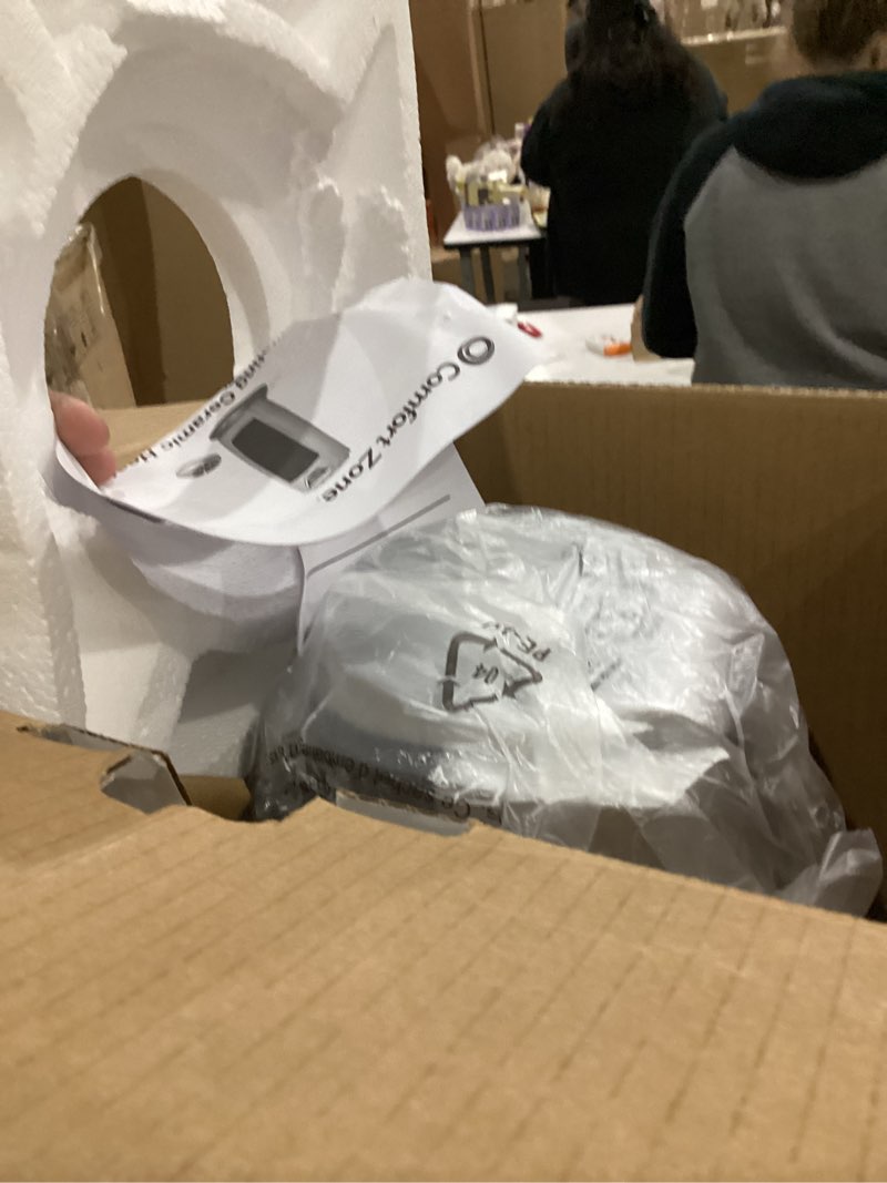 Condition photo showing New/Like New for Comfort Zone 1500W Oscillating Ceramic Tower Space Heater – Portable Electric Heater, Digital Display, Remote Control, 80° Oscillation & 12H Timer – Tip-Over & Overheat Protection for Home & Bedroom