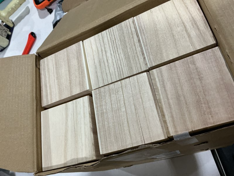 Condition photo showing As Is for croblissful 12 set 24 pcs unfinished wooden box with hinged lids and mini padlock locks with keys unfinished wood treasure chest box for craft gift jewelry desktop storage (classic) 4.7x3.2x3.2'' classic 12