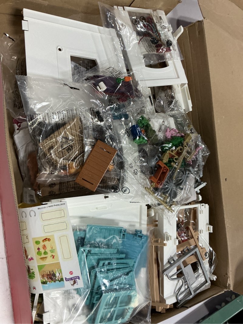 Condition photo showing As Is for schleich horse club - 115 pc lakeside riding center horse toy playset with horses and riders, barn and farm figurine accessories - farm toys for girls and boys - realistic kids toys ages 5+ | 42567 115pc lakeside riding center