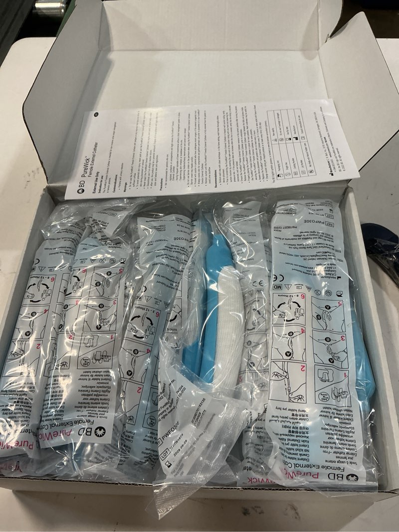 Condition photo showing New/Like New for female external catheter, 20 pack - soft latex, non-invasive & comfortable fit for women, universal for most bedside/portable suction systems