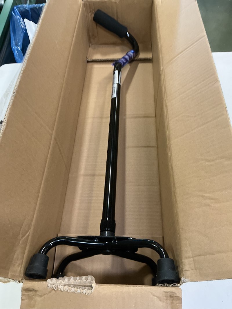 Condition photo showing Good Condition for Medline Aluminum Quad Cane with Small Base for Balance, Knee Injuries, Leg Surgery Recovery & Mobility, Portable, Lightweight Walking Aid for Seniors & Adults