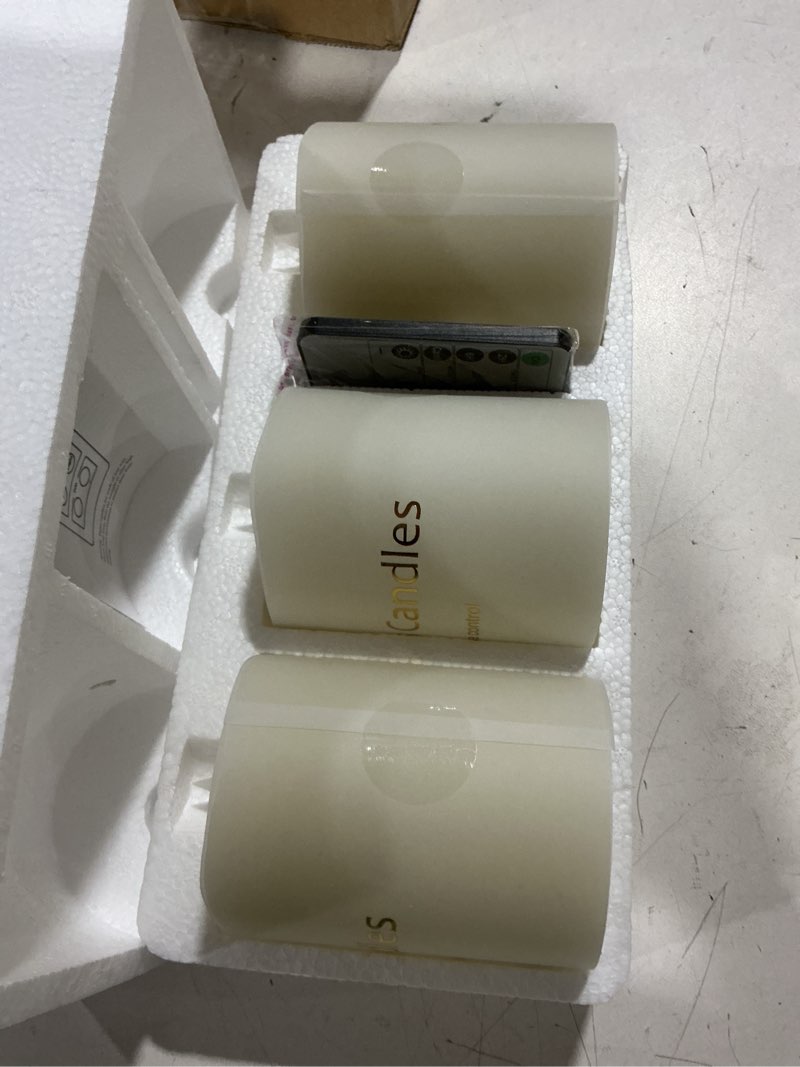 Condition photo showing Good Condition for asldoiweh 3x4 flickering flameless candles set of 3, 2aa battery life 600 hours battery candles flickering with timer,4 inch flameless candles with remote for indoor/outdoor, ivory ivory 3"x4" - 3 pcs