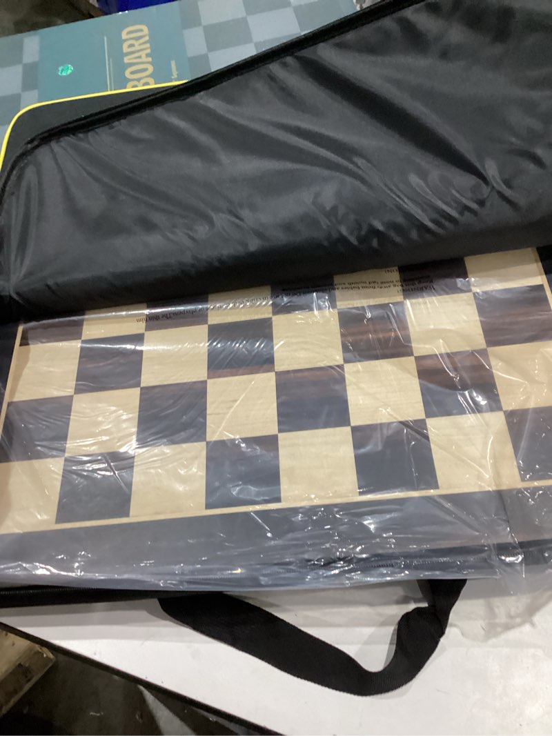 Condition photo showing Good Condition for 21.25’’ wooden chess board professional tournament chess board with 2.2" squares large chess family outdoor board games (chess boards only)