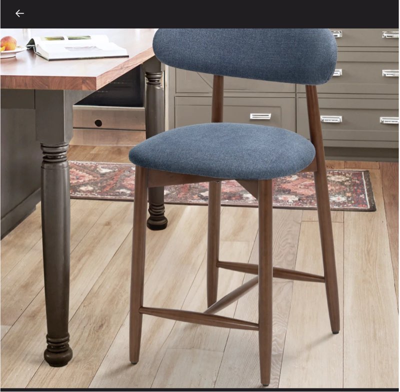Upholstered 25'' Counter Stool with Solid Wood Frame