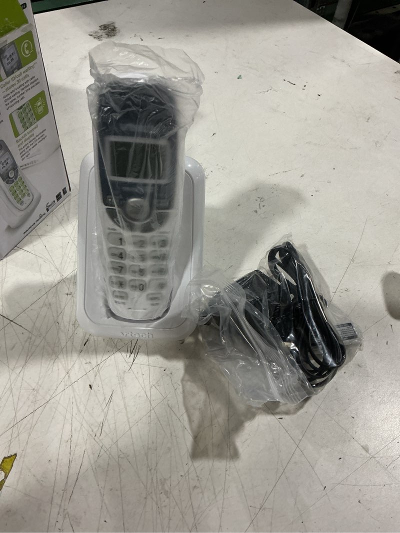 Condition photo showing As Is for vtech cs6114 1 handset cordless phone- caller id, white