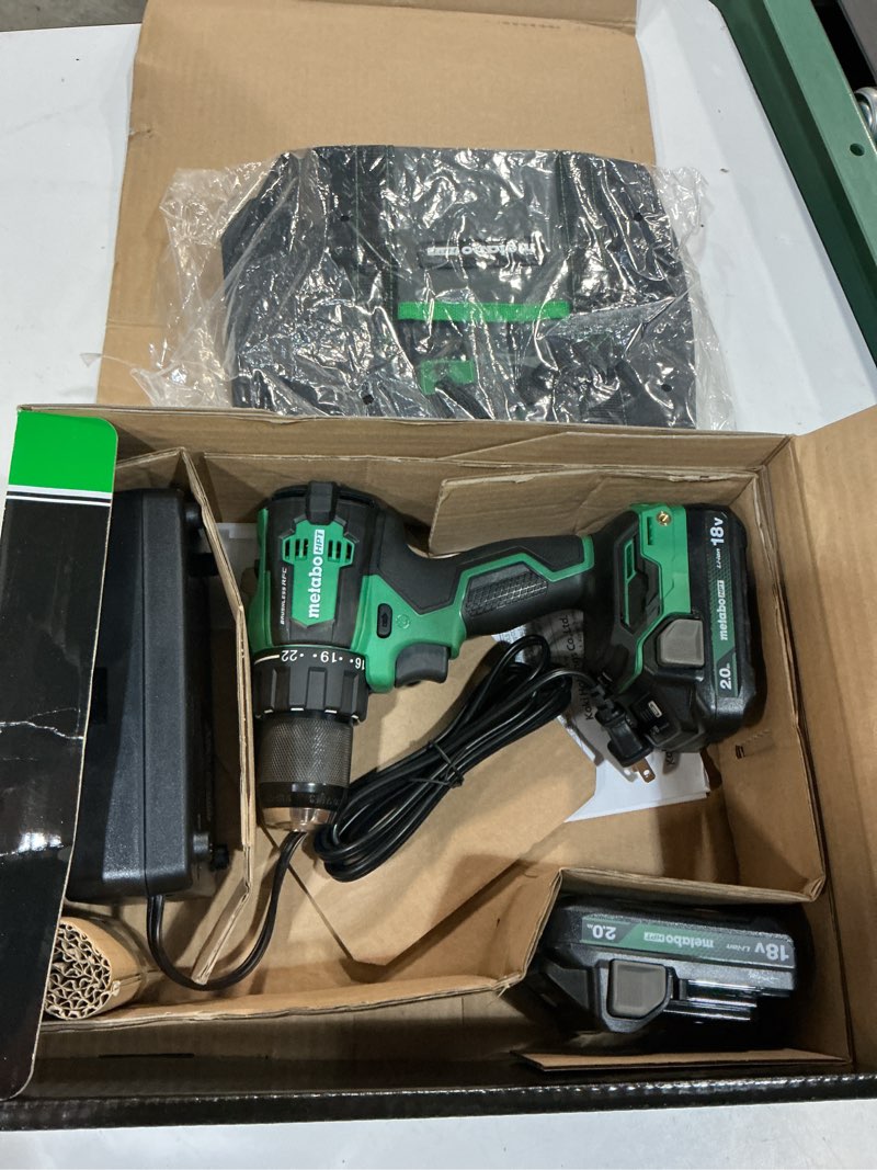 Condition photo showing Good Condition for metabo hpt 18-volt 1/2-in keyless brushless cordless drill (2-batteries, charger and soft bag included)