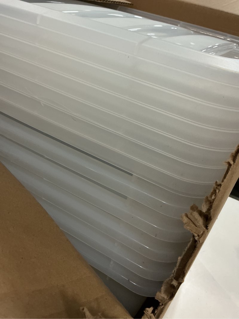 Condition photo showing Good Condition for iris usa 13 qt plastic storage box with lid and latches - 6 pack - bpa-free, see-through organizing solution, durable nestable stackable containers, secure pull handle - clear clear 13 qt 6 pack